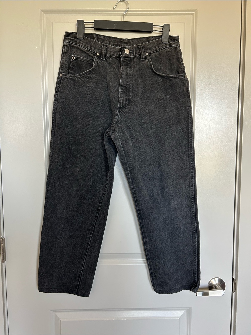 Wrangler Washed Black Wide Leg Jeans for Women
